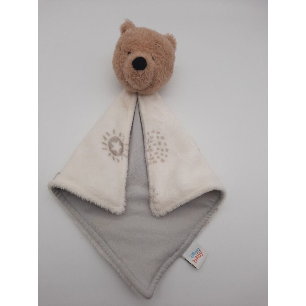 Disney Baby White Tan Classic Pooh The Pooh Lovey Security Blanket 12"